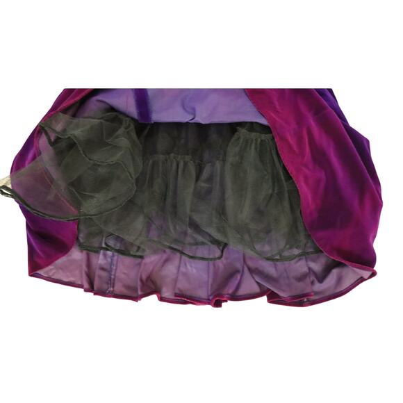 Vintage 80s Karen Lucas For Niki Purple Pink Ombre Velvet Off Shoulder Dress 8 - Picture 5 of 10